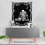 Skull Tapestry, The Kissing Lovers Black and White Tapestries, Moon and Starry Stars Floral Tapestry (MULTIPLE SIZES) Image 3