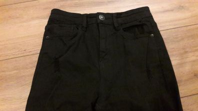Stradivarius black super high waisted jeans size uk6