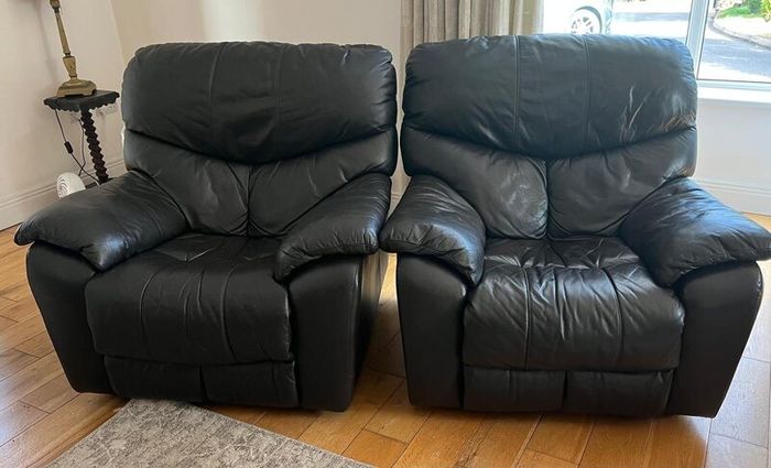 Sofa Dark Brown Leather 3 piece