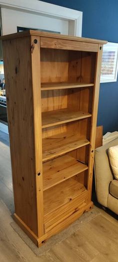 Pine Bookcase Shelves Storage