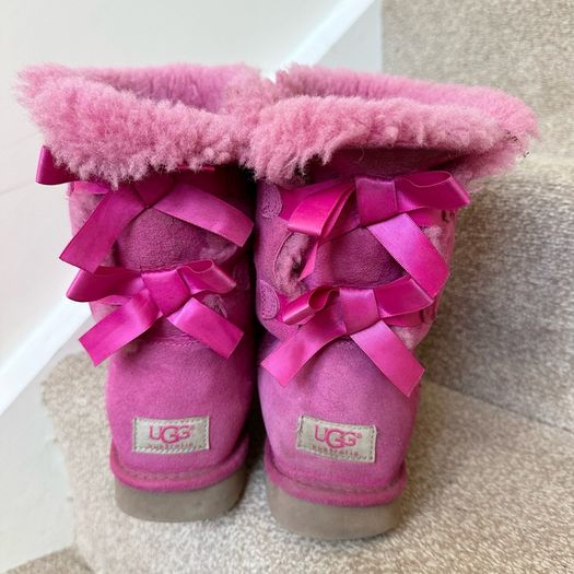UGG Bailey Bow Pink Boots UK7.5
