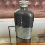 Edwardian Pewter Glass and Leather Gentlemans Hip Flask Image 4