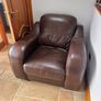 Sofa set- dark brown leather one and two seaters Image 2