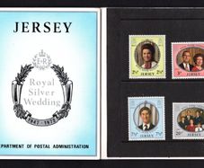 1972 Jersey Royal Silver Wedding of Queen Elizabeth II and Prince Philip Commemorative Stamps Presentation Pack