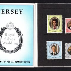 1972 Jersey Royal Silver Wedding of Queen Elizabeth II and Prince Philip Commemorative Stamps Presentation Pack