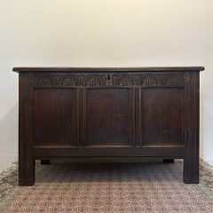 18th Century Style Carved Oak Coffer