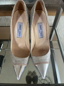 Jimmy Choo Metallic Silver Heels