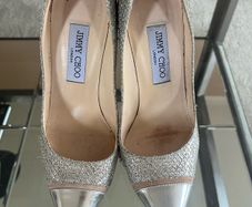 Jimmy Choo Metallic Silver Heels