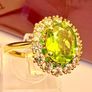 Peridot, Natural Chrome Diopside & White Zircon Ring Image 2