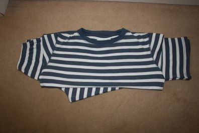 The Little White Company Navy and White Striped Long Sleeved Pyjamas Age 4 - 5 Years