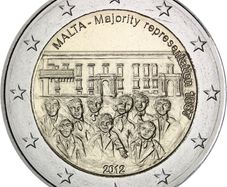 Malta 2 Euro Commemorative Coin 2012 - Majority Representation. Uncirculated.