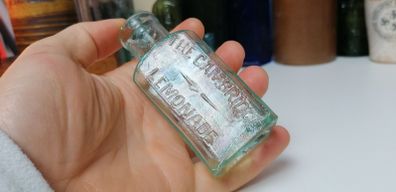 13 - Beautiful Antique Sea Glass Bottle Embossed The Cambridge Lemonade Chivers and Sons Ltd Histon