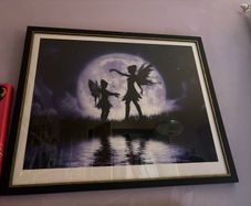 Fairy Sisters Art Print by Julie Fain, framed picture