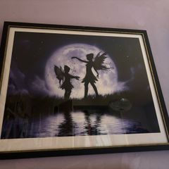 Fairy Sisters Art Print by Julie Fain, framed picture