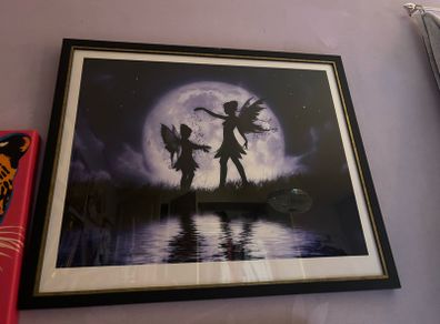 Fairy Sisters Art Print by Julie Fain, framed picture
