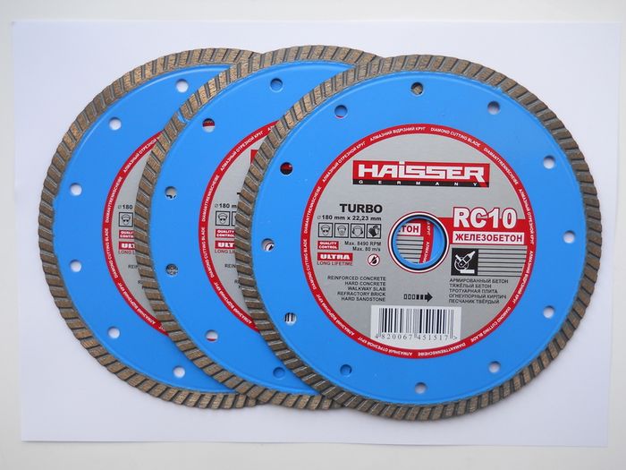 3 diamond blades 180mm , hole 22,23mm