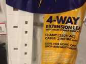 4 Way Extension Lead 13A 2 Meter Cable