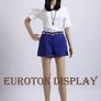SF-11 Female mannequin full body manikin + 2 free long curly wigs (dark brown and black) +metal stand Head and arms can be rotated Plastic Unbreakable Eco-friendly Image 4