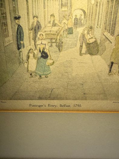 Set of 3 Vintage Old Belfast Prints - Pottinger's Entry, High Street, Old Theatre