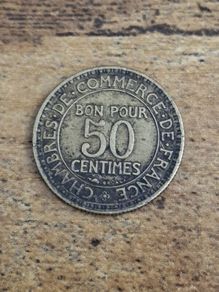 France 1925, 50 Centimes Coin - free standard postage