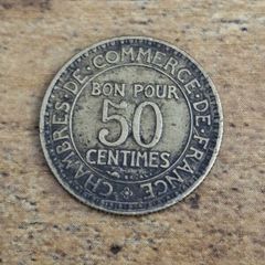 France 1925, 50 Centimes Coin - free standard postage