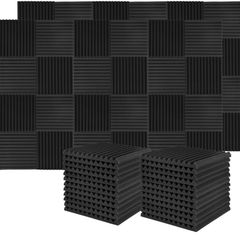 50-Pack Acoustic Foam Panels Tiles Wedge, Soundproofing Foam Noise Cancelling Foam for Studios, Recording Studios, Offices, Home Studios 1" x 12" x 12", 50-Pack (FREE POSTAGE)