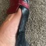 shoes black leather shoes size 6 contrast leather & burgandy Image 3