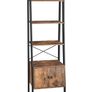 _Standing shelf, ladder shelf, bookcase with cupboard, living room shelf, 4 shelves, sturdy iron frame, bedroom, office, 56 x 34 x 173 cm, industrial design, vintage, dark brown Image 6