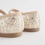Next Ivory Glitter Wide Fit (G) Flower Girl Occasion Mary Jane Shoes Size UK3 EU19 Image 2