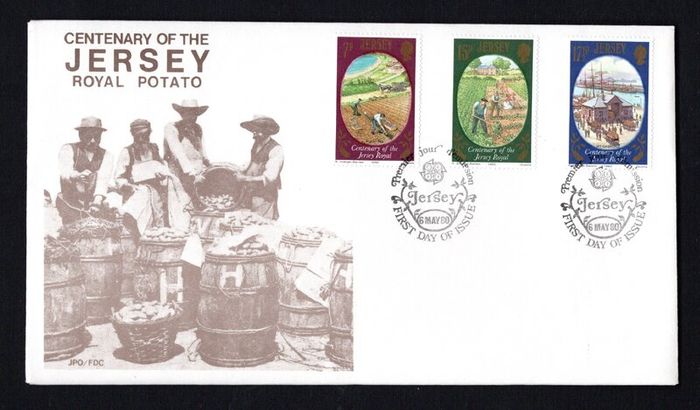 1980 Jersey Agriculture The 100th Anniversary of The Jersey Royal Potato Commemorative Stamp First Day Cover (FDC)