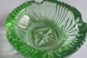 vintage green glass ashtray