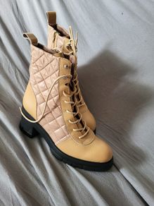 Leather woman heels boots camel 42 NEW