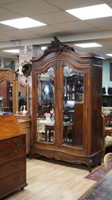 Antique French Rosewood Armoire / Linen Press