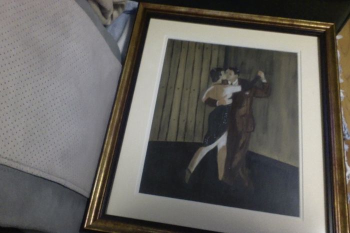 Tango Dancers, original pastel and oil painting by Argentinian artist