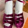 Marian raspberry crushed velvet platforms size 38 Image 3