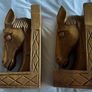 Vintage Carved Wooden Horse Bookends Circa 1960's Image 3