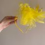 title fascinator hat in yellow Image 3