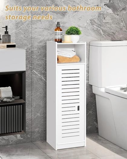 Waterproof Bathroom Cabinets, Storage Accessories Floor Standing Cabinet for Bathroom,Furniture for Bedroom Kitchen Hallway,Storage Cupboard Unit with Daily use Layer 80x20x24cm