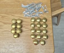 Set of 21 Polished Brass Cabinet Knobs - with screws