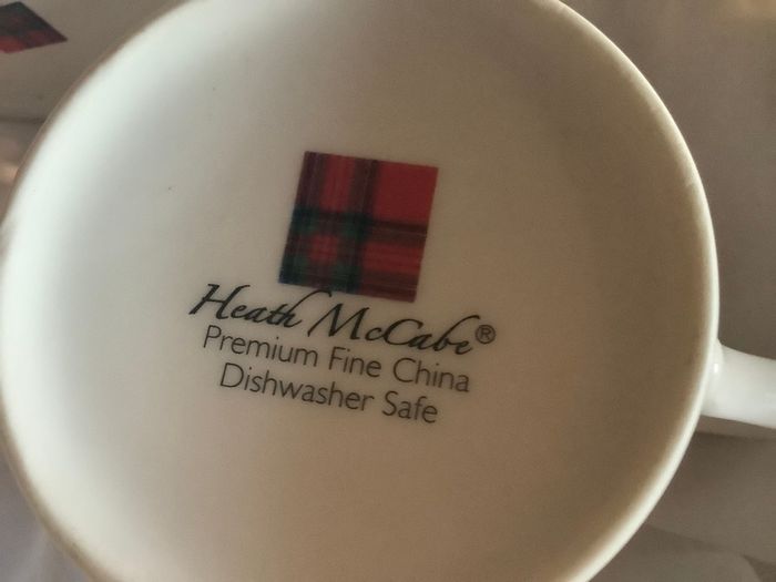 4 Fine China Thistle Tartan Mugs