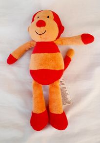 M&S My First Stripey Monkey Plush Orange Red Stripe