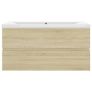 Sink Cabinet with Built-in Basin Sonoma Oak Chipboard Image 6