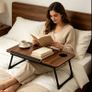 laptop desk Laptop Desk, Walnut Color, Foldable Office Desk with Adjustable Tilt Angle Image 4