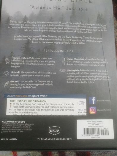 nKJV Abide Bible brand new in Box isbn: 9780785226642  Stone Leathersoft