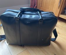 Paul Smith Mens City Embossed Black Leather Portfolio Folio Laptop Briefcase Bag