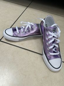 Converse metallic purple new with no tags UK 3.5