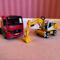 Bruder Toy Truck and Liebherr Digger