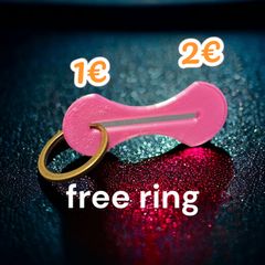 Shopping trolley token coin Removable key 1 and 2 Euro metal ring included multi colour smart gift ideas Easy-to-Carry Portable Trolley Coin