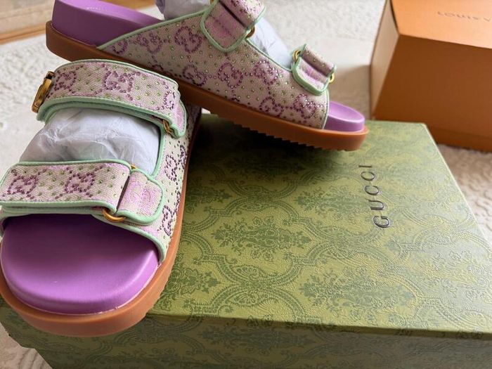 Gucci GG Crystal Canvas Sandals