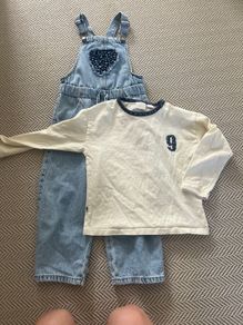 zara girls dungarees with matching top
